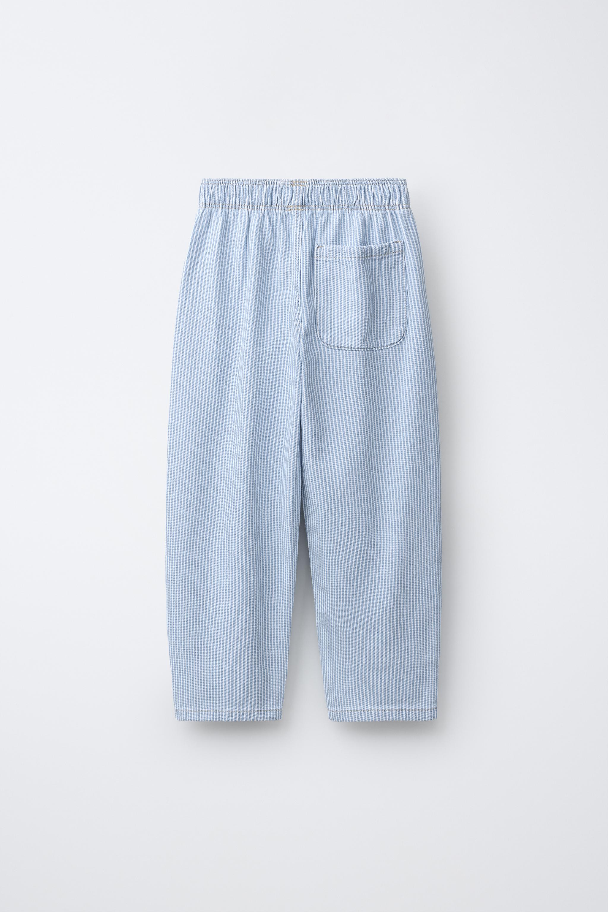 PANTALON BARREL FLUIDE À RAYURES